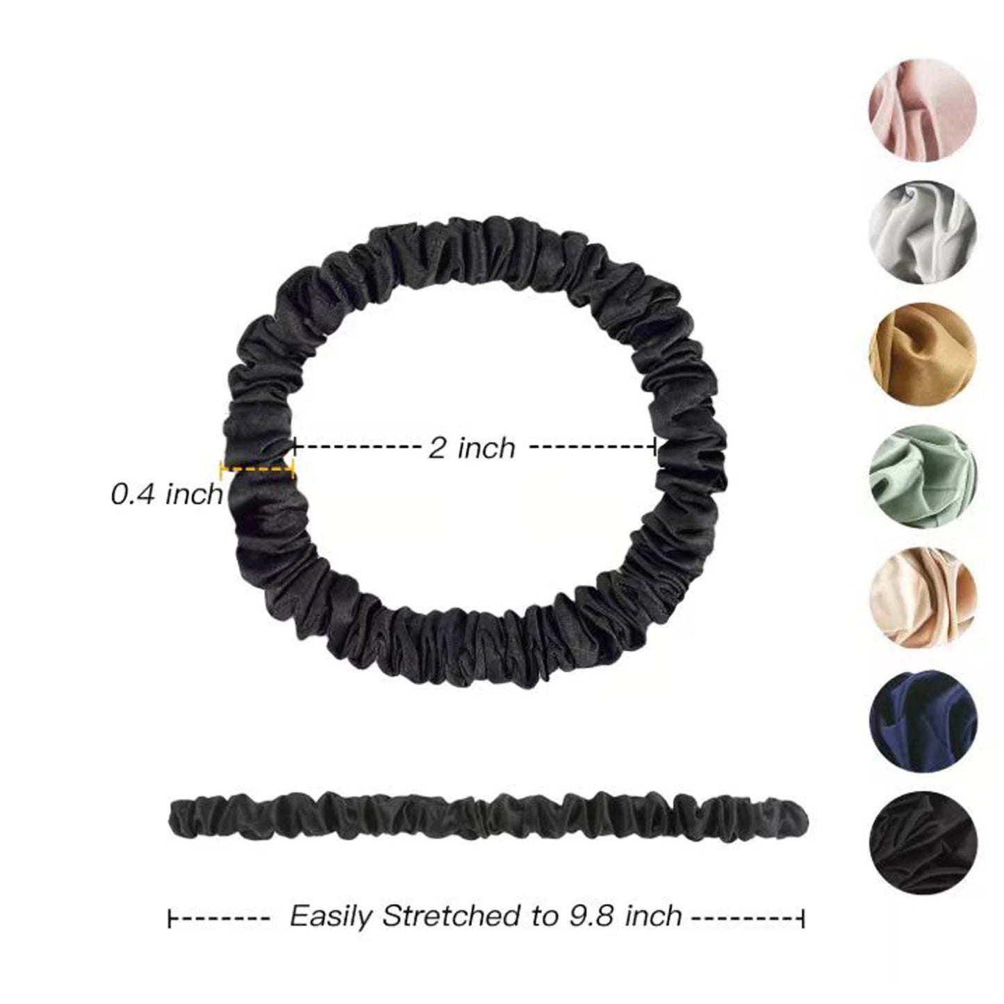 100% Pure Mulberry Silk Hair Scrunchies