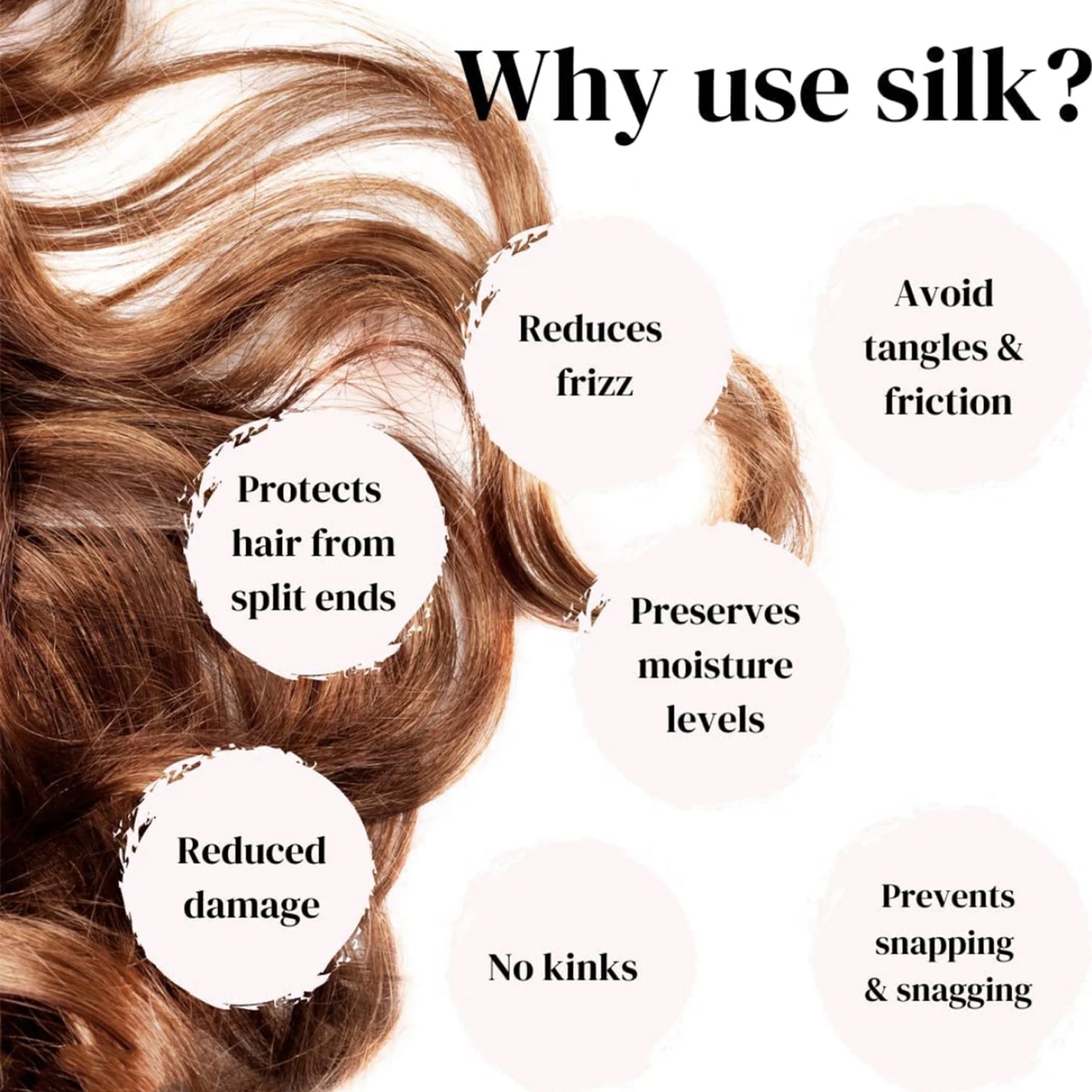 100% Pure Mulberry Silk Hair Scrunchies