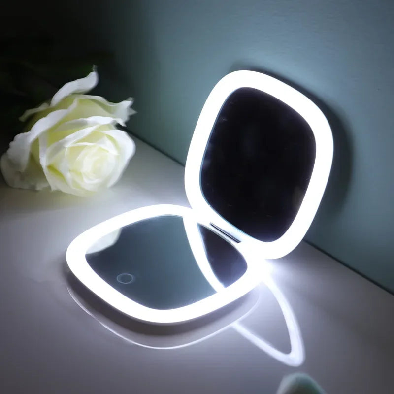 Compact LED Mirror with 10X Zoom