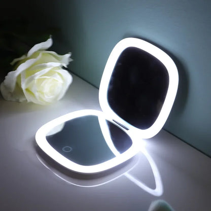 Compact LED Mirror with 10X Zoom