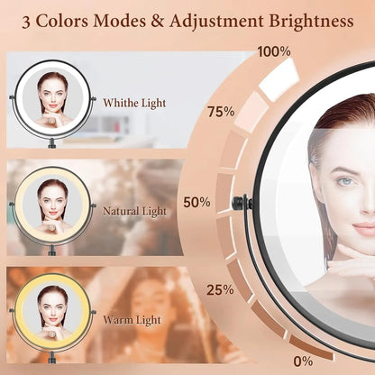 LED Lighted Mirror with 10X Zoom