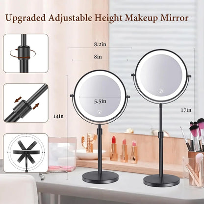 LED Lighted Mirror with 10X Zoom
