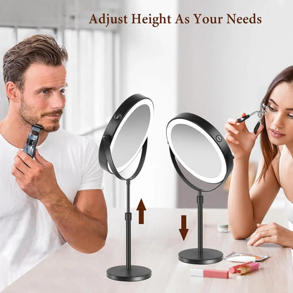 LED Lighted Mirror with 10X Zoom