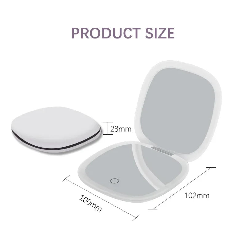 Compact LED Mirror with 10X Zoom